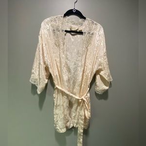 Vintage Victoria’s Secret Gold Label Silky Lacy Beaded Robe OSFM